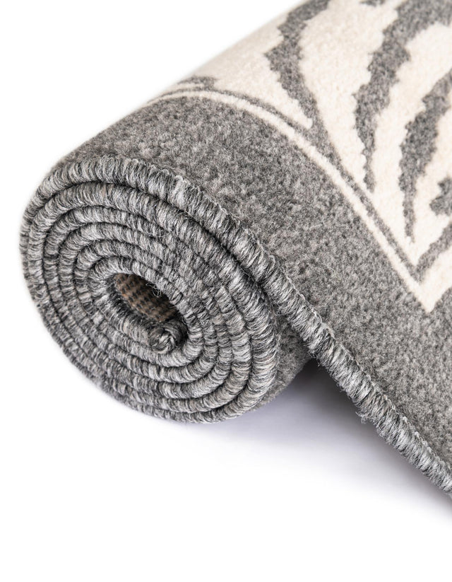 Gray and Ivory 3' 1 x 3' 1 Wildlife Round Area Rug Animal Print Safari Jungle Inspired Carpet for Unique Modern Interior Design for Sale at Rug Engine