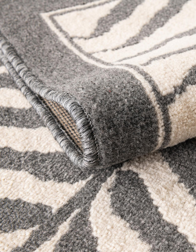 Gray and Ivory 10' x 14' 1 Wildlife Rectangle Area Rug Animal Print Safari Jungle Inspired Carpet for Unique Modern Interior Design for Sale at Rug Engine
