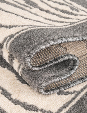 Gray and Ivory 5' 1 x 7' 1 Wildlife Rectangle Area Rug Animal Print Safari Jungle Inspired Carpet for Unique Modern Interior Design for Sale at Rug Engine