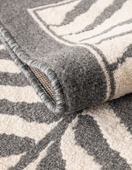 Gray and Ivory 2' x 6' 1 Wildlife Runner Area Rug Animal Print Safari Jungle Inspired Carpet for Unique Modern Interior Design for Sale at Rug Engine