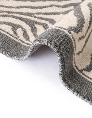 Gray and Ivory 2' 7 x 12' Wildlife Runner Area Rug Animal Print Safari Jungle Inspired Carpet for Unique Modern Interior Design for Sale at Rug Engine