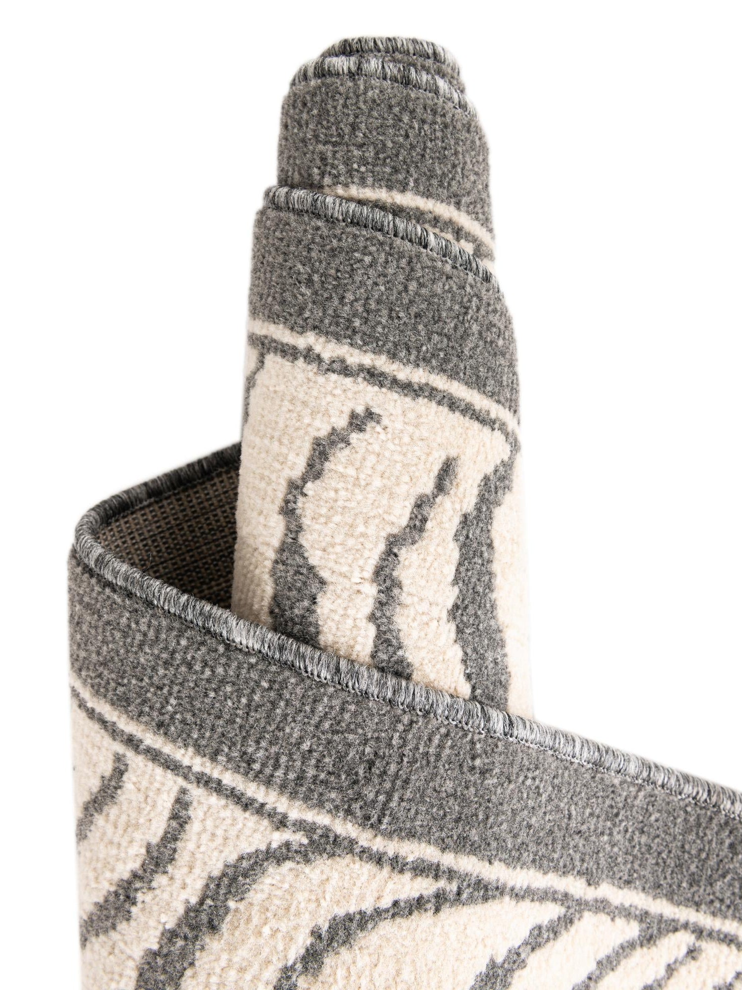 Gray and Ivory 2' 7 x 12' Wildlife Runner Area Rug Animal Print Safari Jungle Inspired Carpet for Unique Modern Interior Design for Sale at Rug Engine