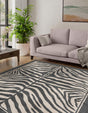 Gray and Ivory 10' x 10' Wildlife Square Area Rug Animal Print Safari Jungle Inspired Carpet for Unique Modern Interior Design for Sale at Rug Engine