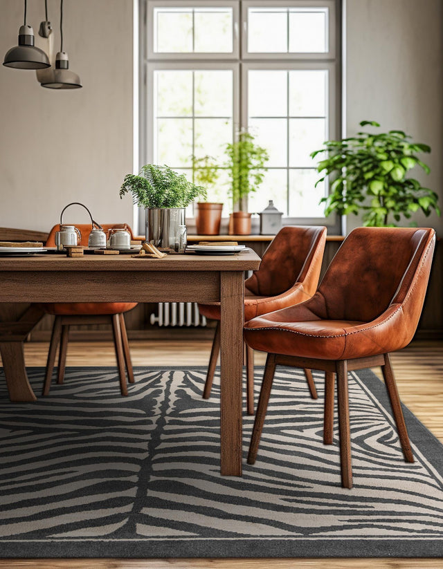 Gray and Ivory 10' x 10' Wildlife Square Area Rug Animal Print Safari Jungle Inspired Carpet for Unique Modern Interior Design for Sale at Rug Engine
