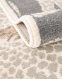 Gray and Ivory 3' 1 x 3' 1 Wildlife Round Area Rug Animal Print Safari Jungle Inspired Carpet for Unique Modern Interior Design for Sale at Rug Engine