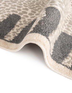Gray and Ivory 10' x 14' 1 Wildlife Rectangle Area Rug Animal Print Safari Jungle Inspired Carpet for Unique Modern Interior Design for Sale at Rug Engine