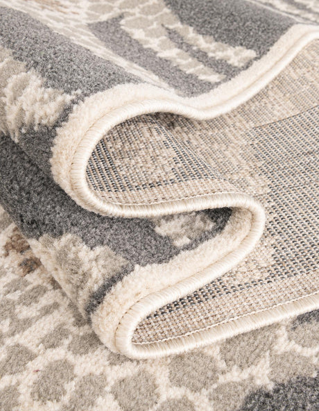 Gray and Ivory 2' x 3' 1 Wildlife Rectangle Area Rug Animal Print Safari Jungle Inspired Carpet for Unique Modern Interior Design for Sale at Rug Engine