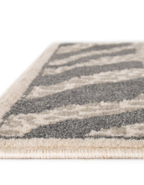 Gray and Ivory 2' x 6' 1 Wildlife Runner Area Rug Animal Print Safari Jungle Inspired Carpet for Unique Modern Interior Design for Sale at Rug Engine