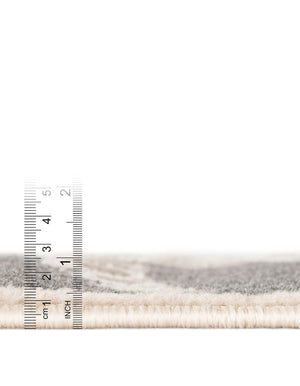 Gray and Ivory 7' 10 x 7' 10 Wildlife Square Area Rug Animal Print Safari Jungle Inspired Carpet for Unique Modern Interior Design for Sale at Rug Engine