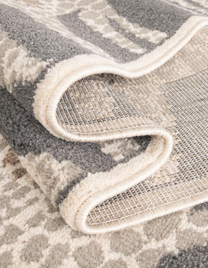 Gray and Ivory 7' 10 x 7' 10 Wildlife Square Area Rug Animal Print Safari Jungle Inspired Carpet for Unique Modern Interior Design for Sale at Rug Engine