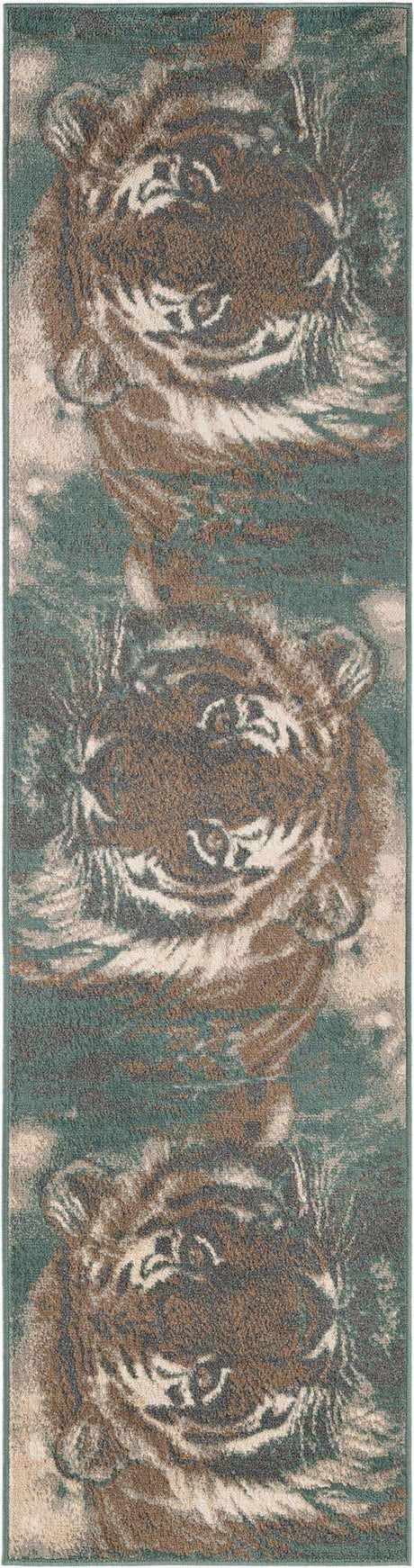 Multicolor 2' 7 x 10' Wildlife Runner Area Rug Animal Print Safari Jungle Inspired Carpet for Unique Modern Interior Design for Sale at Rug Engine