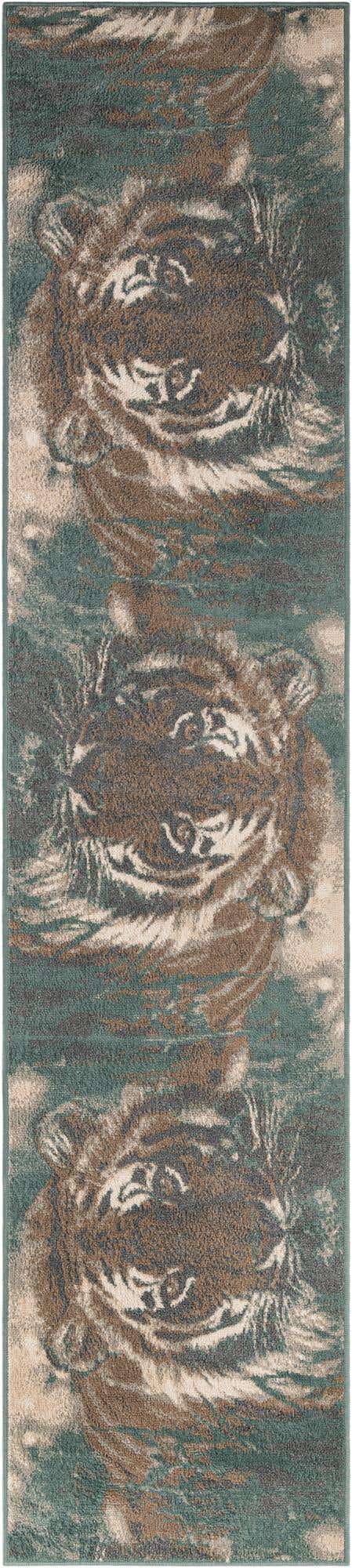 Multicolor 2' 7 x 12' Wildlife Runner Area Rug Animal Print Safari Jungle Inspired Carpet for Unique Modern Interior Design for Sale at Rug Engine