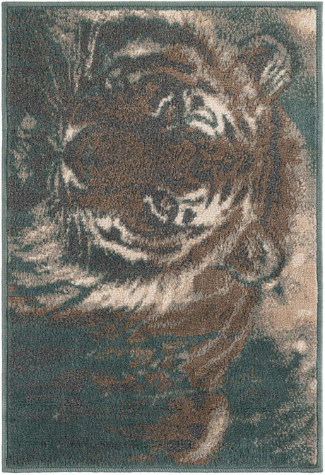 Multicolor 2' x 3' 1 Wildlife Rectangle Area Rug Animal Print Safari Jungle Inspired Carpet for Unique Modern Interior Design for Sale at Rug Engine