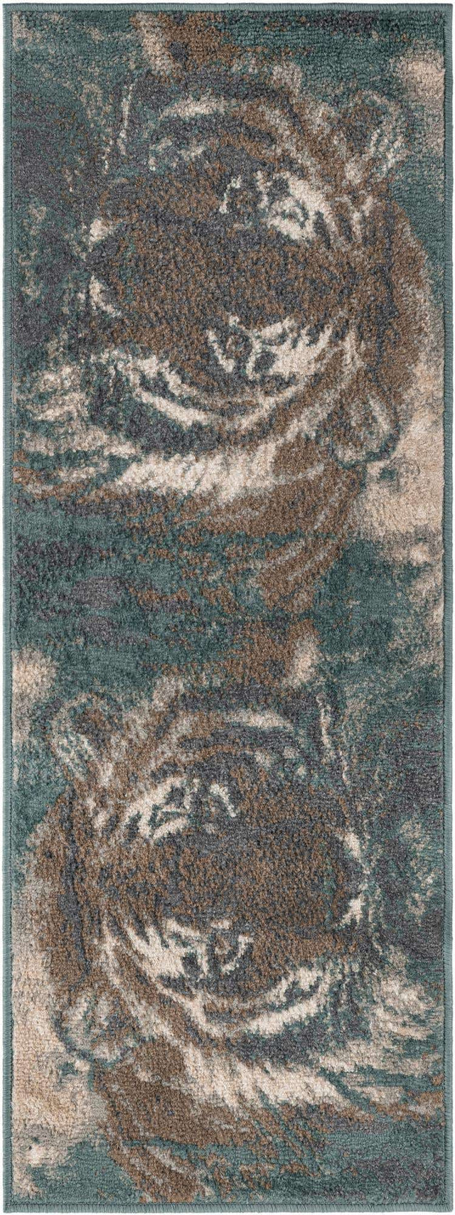 Multicolor 2' x 5' 1 Wildlife Runner Area Rug Animal Print Safari Jungle Inspired Carpet for Unique Modern Interior Design for Sale at Rug Engine
