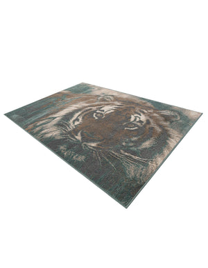 Multicolor 5' 1 x 7' 1 Wildlife Rectangle Area Rug Animal Print Safari Jungle Inspired Carpet for Unique Modern Interior Design for Sale at Rug Engine
