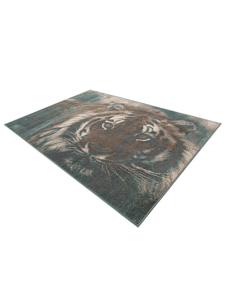 Multicolor 5' 1 x 7' 1 Wildlife Rectangle Area Rug Animal Print Safari Jungle Inspired Carpet for Unique Modern Interior Design for Sale at Rug Engine