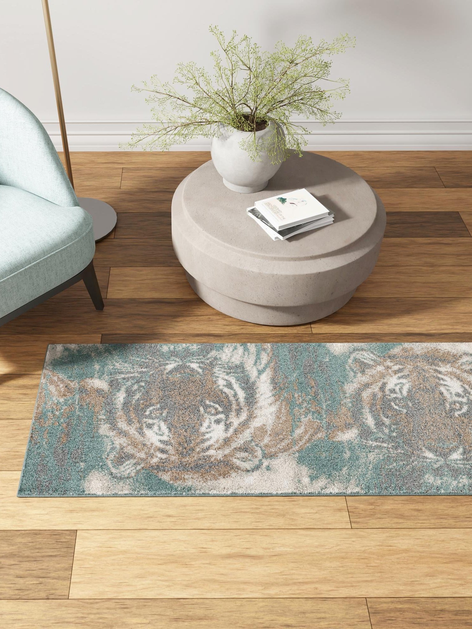 Multicolor 2' x 8' Wildlife Runner Area Rug Animal Print Safari Jungle Inspired Carpet for Unique Modern Interior Design for Sale at Rug Engine