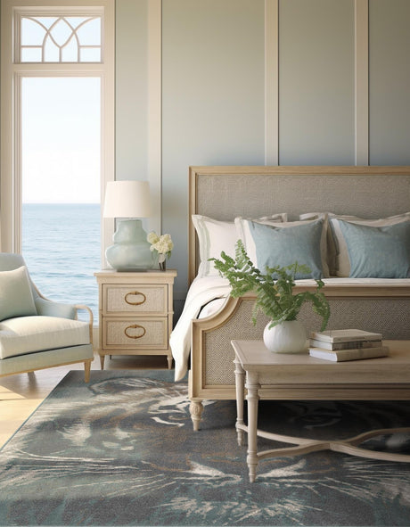 Multicolor 7' 10 x 7' 10 Wildlife Square Area Rug Animal Print Safari Jungle Inspired Carpet for Unique Modern Interior Design for Sale at Rug Engine