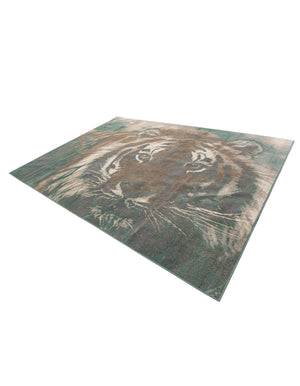 Multicolor 9' x 12' Wildlife Rectangle Area Rug Animal Print Safari Jungle Inspired Carpet for Unique Modern Interior Design for Sale at Rug Engine