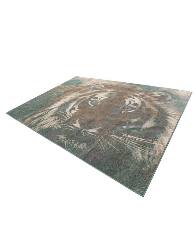 Multicolor 9' x 12' Wildlife Rectangle Area Rug Animal Print Safari Jungle Inspired Carpet for Unique Modern Interior Design for Sale at Rug Engine