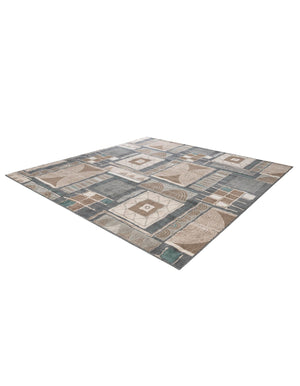 Multicolor 10' x 10' Wildlife Square Area Rug Animal Print Safari Jungle Inspired Carpet for Unique Modern Interior Design for Sale at Rug Engine