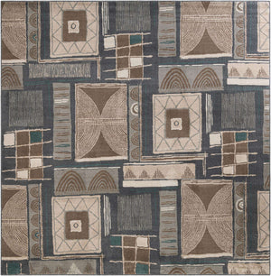 Multicolor 10' x 10' Wildlife Square Area Rug Animal Print Safari Jungle Inspired Carpet for Unique Modern Interior Design for Sale at Rug Engine