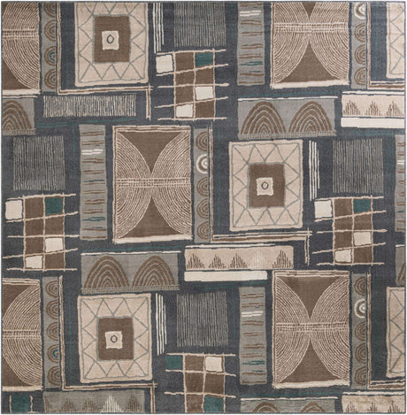 Multicolor 10' x 10' Wildlife Square Area Rug Animal Print Safari Jungle Inspired Carpet for Unique Modern Interior Design for Sale at Rug Engine