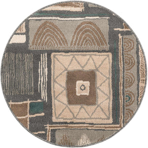 Multicolor 3' 1 x 3' 1 Wildlife Round Area Rug Animal Print Safari Jungle Inspired Carpet for Unique Modern Interior Design for Sale at Rug Engine
