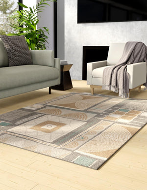 Multicolor 5' 1 x 7' 1 Wildlife Rectangle Area Rug Animal Print Safari Jungle Inspired Carpet for Unique Modern Interior Design for Sale at Rug Engine