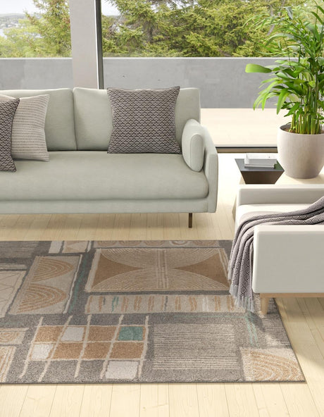Multicolor 5' 1 x 7' 1 Wildlife Rectangle Area Rug Animal Print Safari Jungle Inspired Carpet for Unique Modern Interior Design for Sale at Rug Engine