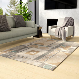Multicolor 9' x 12' Wildlife Rectangle Area Rug Animal Print Safari Jungle Inspired Carpet for Unique Modern Interior Design for Sale at Rug Engine