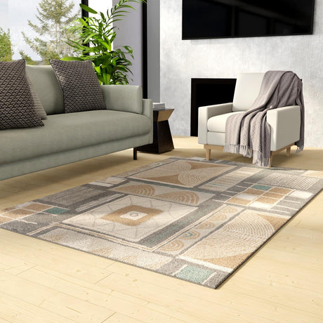 Multicolor 10' x 14' 1 Wildlife Rectangle Area Rug Animal Print Safari Jungle Inspired Carpet for Unique Modern Interior Design for Sale at Rug Engine