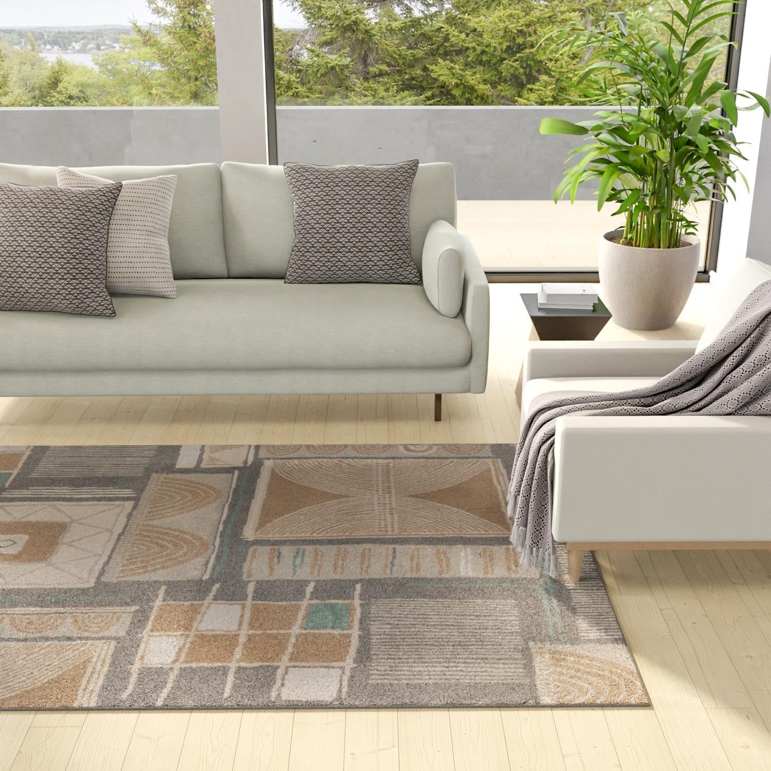 Multicolor 10' x 14' 1 Wildlife Rectangle Area Rug Animal Print Safari Jungle Inspired Carpet for Unique Modern Interior Design for Sale at Rug Engine