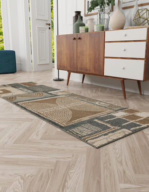 Multicolor 2' x 6' 1 Wildlife Runner Area Rug Animal Print Safari Jungle Inspired Carpet for Unique Modern Interior Design for Sale at Rug Engine