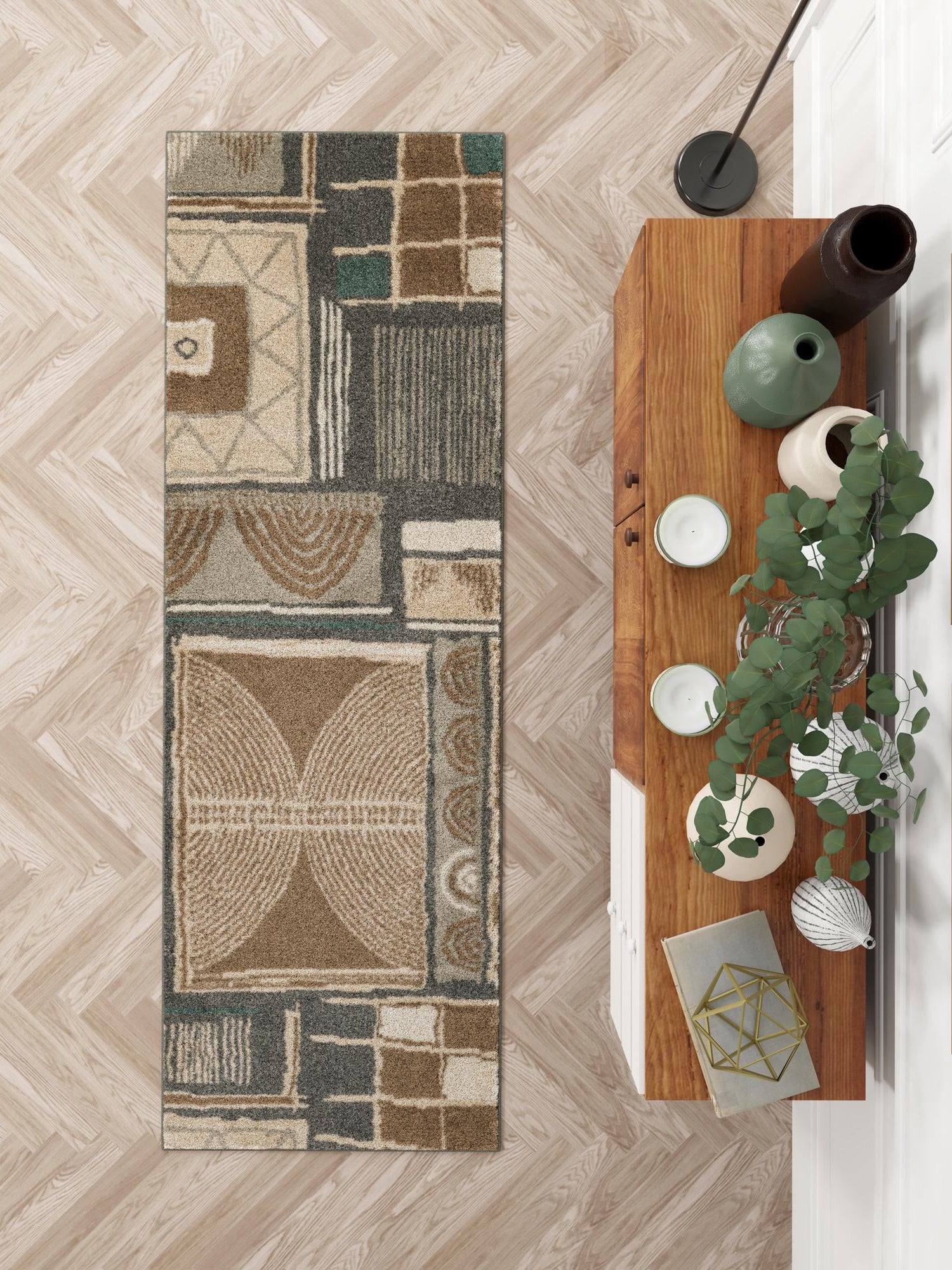 Multicolor 2' 7 x 12' Wildlife Runner Area Rug Animal Print Safari Jungle Inspired Carpet for Unique Modern Interior Design for Sale at Rug Engine
