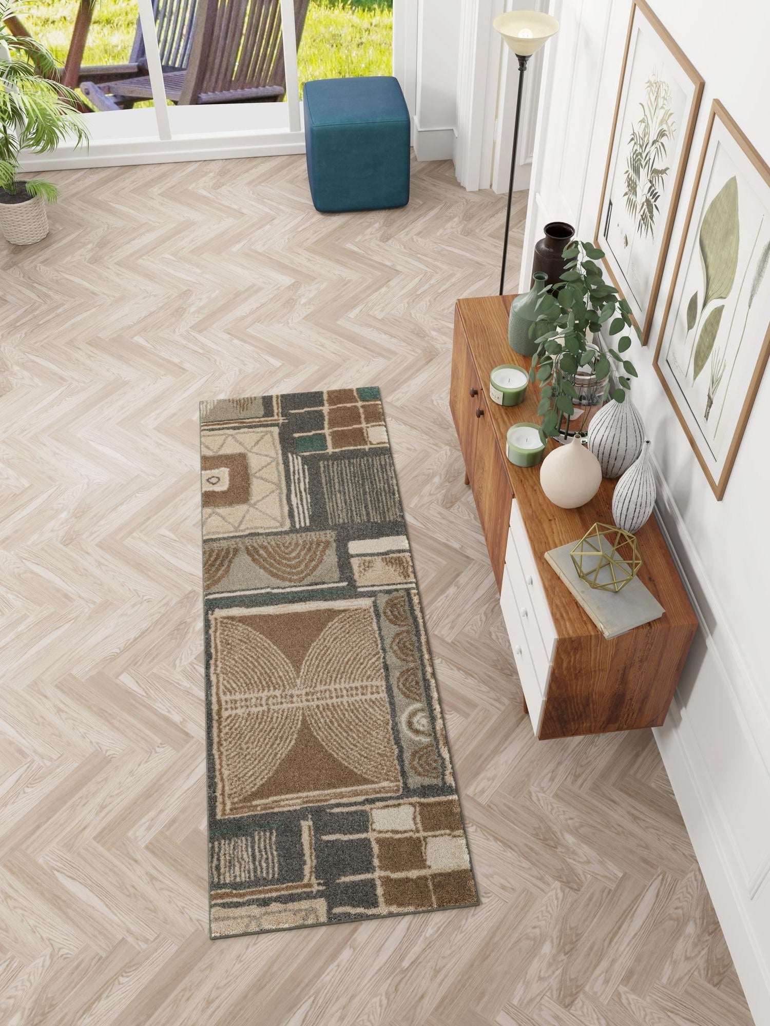 Multicolor 2' x 8' Wildlife Runner Area Rug Animal Print Safari Jungle Inspired Carpet for Unique Modern Interior Design for Sale at Rug Engine