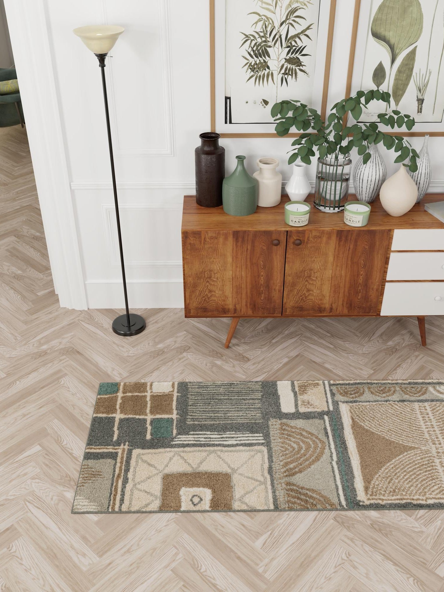Multicolor 2' 7 x 12' Wildlife Runner Area Rug Animal Print Safari Jungle Inspired Carpet for Unique Modern Interior Design for Sale at Rug Engine