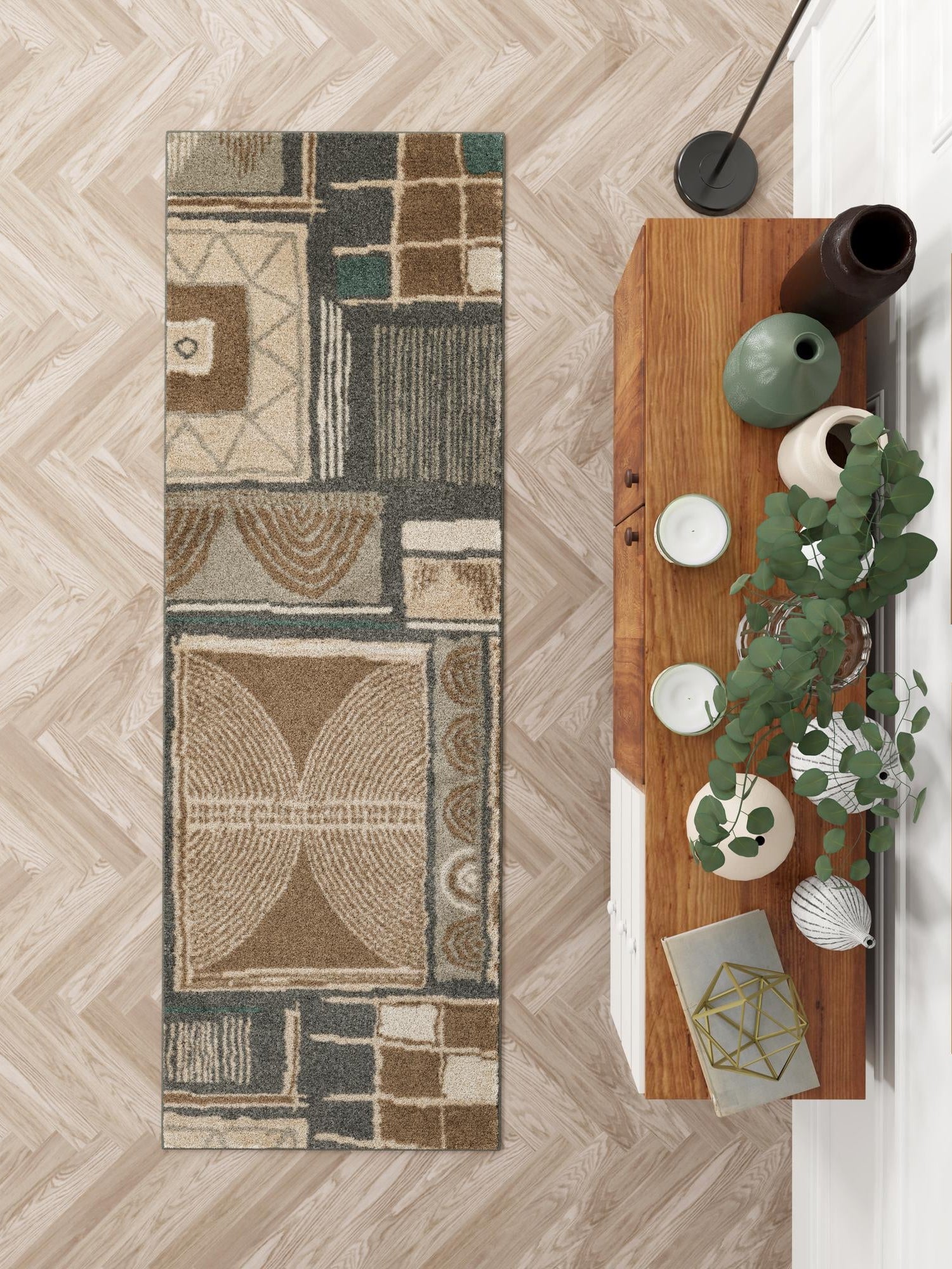 Multicolor 2' 7 x 12' Wildlife Runner Area Rug Animal Print Safari Jungle Inspired Carpet for Unique Modern Interior Design for Sale at Rug Engine