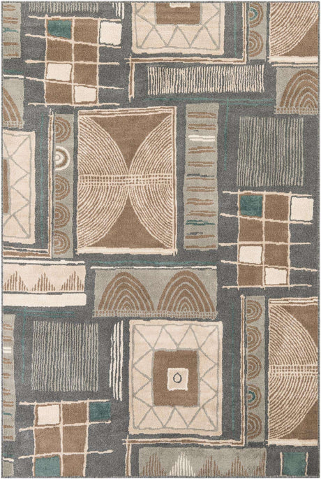 Multicolor 6' 1 x 9' Wildlife Rectangle Area Rug Animal Print Safari Jungle Inspired Carpet for Unique Modern Interior Design for Sale at Rug Engine