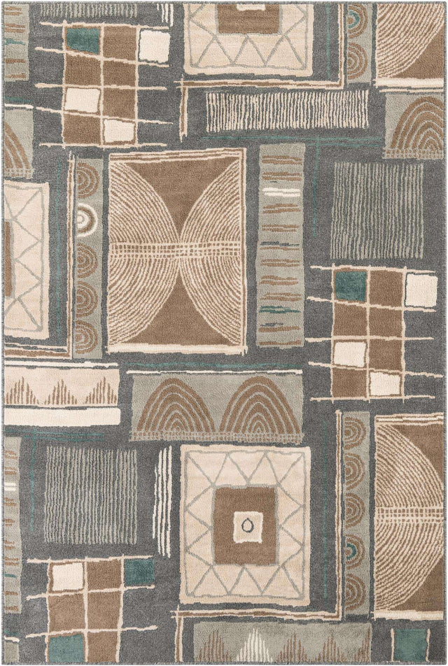 Multicolor 6' 1 x 9' Wildlife Rectangle Area Rug Animal Print Safari Jungle Inspired Carpet for Unique Modern Interior Design for Sale at Rug Engine
