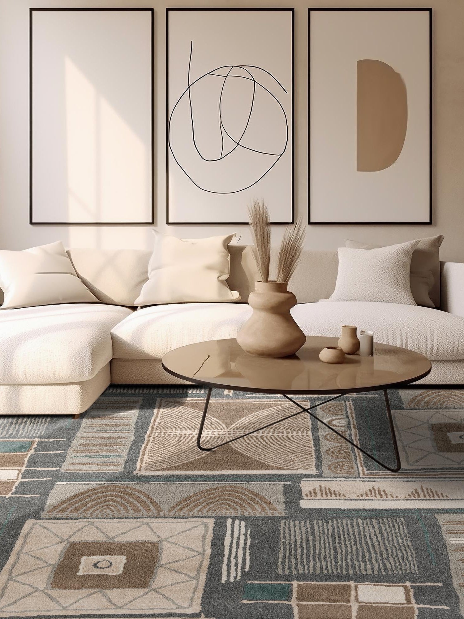 Multicolor 7' 10 x 7' 10 Wildlife Square Area Rug Animal Print Safari Jungle Inspired Carpet for Unique Modern Interior Design for Sale at Rug Engine