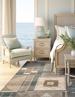 Multicolor 10' x 10' Wildlife Square Area Rug Animal Print Safari Jungle Inspired Carpet for Unique Modern Interior Design for Sale at Rug Engine
