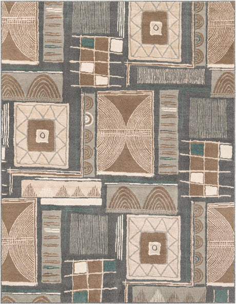 Multicolor 7' 10 x 10' Wildlife Rectangle Area Rug Animal Print Safari Jungle Inspired Carpet for Unique Modern Interior Design for Sale at Rug Engine