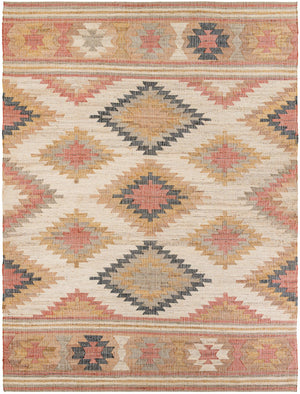 Multicolor 10' x 14' 1 Kilim Jute Rectangle Area Rug 95% Jute & 5% Cotton Rustic Vintage Look Carpet for Unique Home Interior Design for Sale at Rug Engine