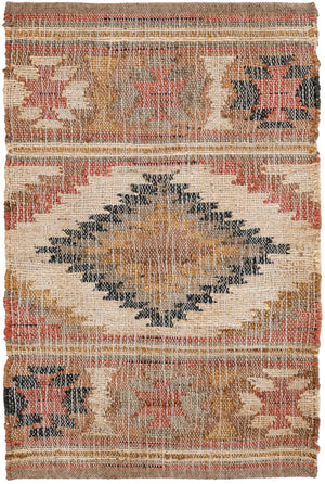 Multicolor 2' x 3' 1 Kilim Jute Rectangle Area Rug 95% Jute & 5% Cotton Rustic Vintage Look Carpet for Unique Home Interior Design for Sale at Rug Engine
