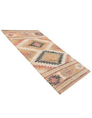 Multicolor 3' 1 x 5' 1 Kilim Jute Rectangle Area Rug 95% Jute & 5% Cotton Rustic Vintage Look Carpet for Unique Home Interior Design for Sale at Rug Engine
