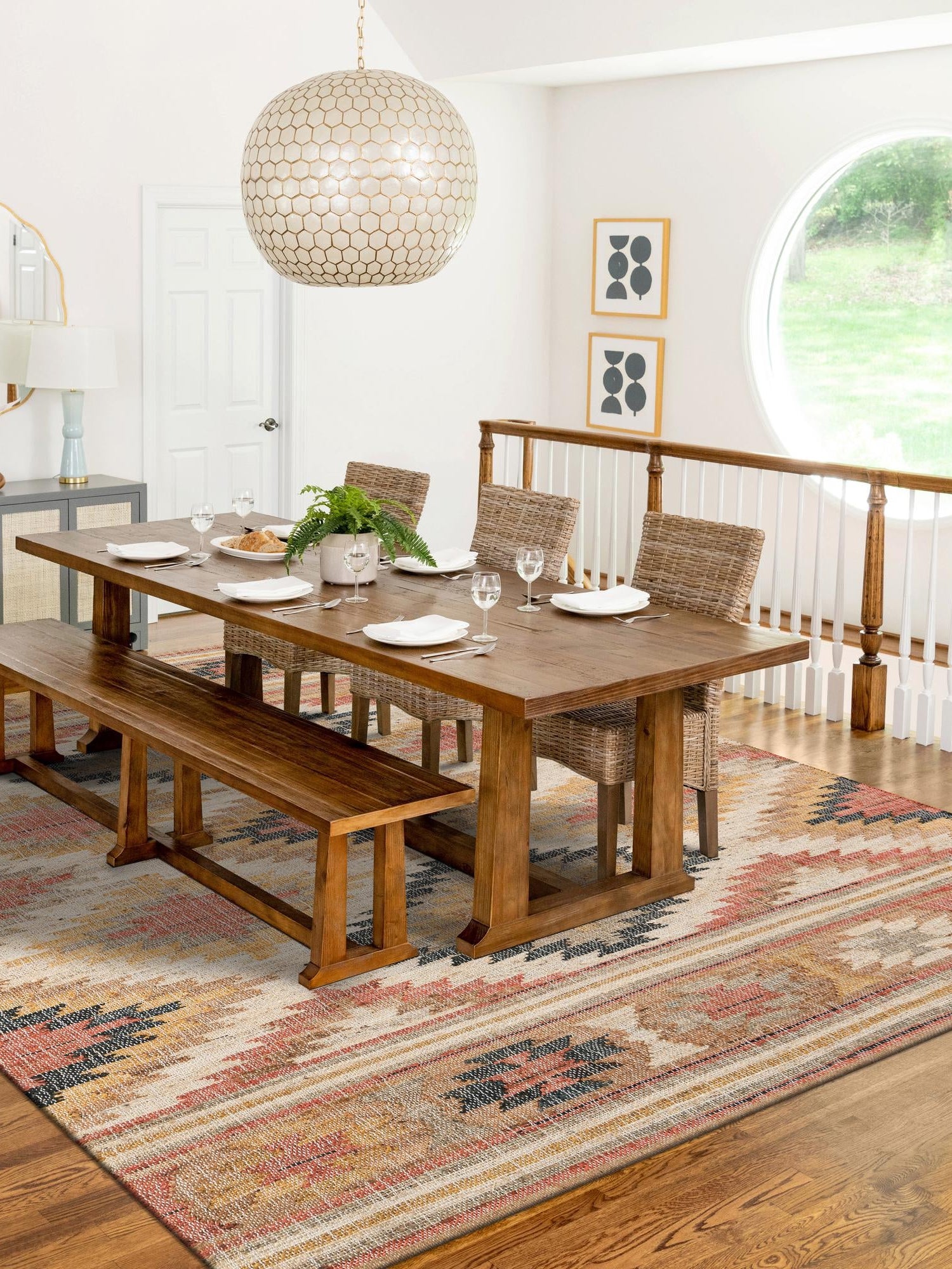 Multicolor 7' 10 x 10' Kilim Jute Rectangle Area Rug 95% Jute & 5% Cotton Rustic Vintage Look Carpet for Unique Home Interior Design for Sale at Rug Engine