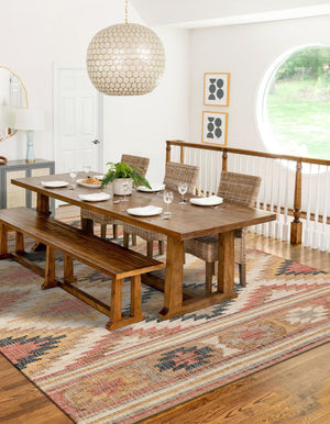 Multicolor 5' 1 x 8' Kilim Jute Rectangle Area Rug 95% Jute & 5% Cotton Rustic Vintage Look Carpet for Unique Home Interior Design for Sale at Rug Engine
