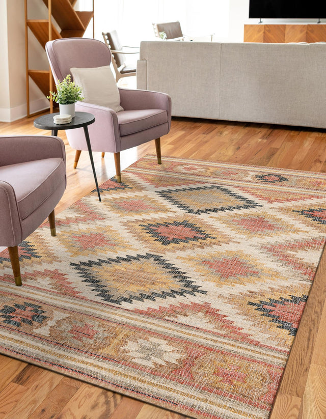 Multicolor 2' x 3' 1 Kilim Jute Rectangle Area Rug 95% Jute & 5% Cotton Rustic Vintage Look Carpet for Unique Home Interior Design for Sale at Rug Engine