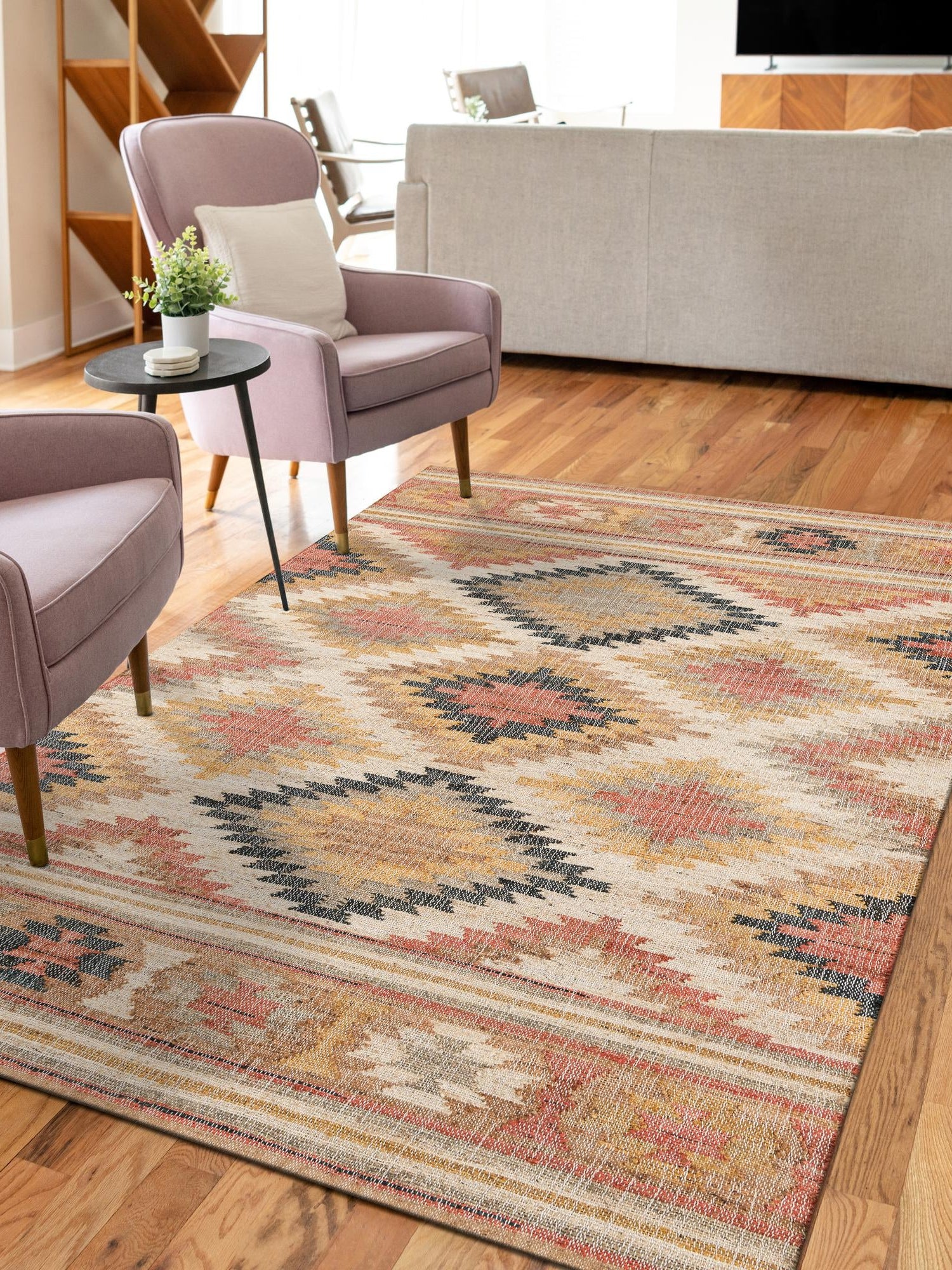 Multicolor 9' x 12' Kilim Jute Rectangle Area Rug 95% Jute & 5% Cotton Rustic Vintage Look Carpet for Unique Home Interior Design for Sale at Rug Engine